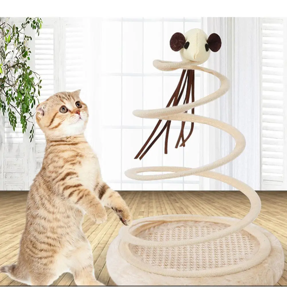 

1Pcs Cat Toys Simulation Fish Plush MouseSpring Kitten Toys Spiral Steel Wire Spring Disc Creative Spring Plate Pet Cat Supplies