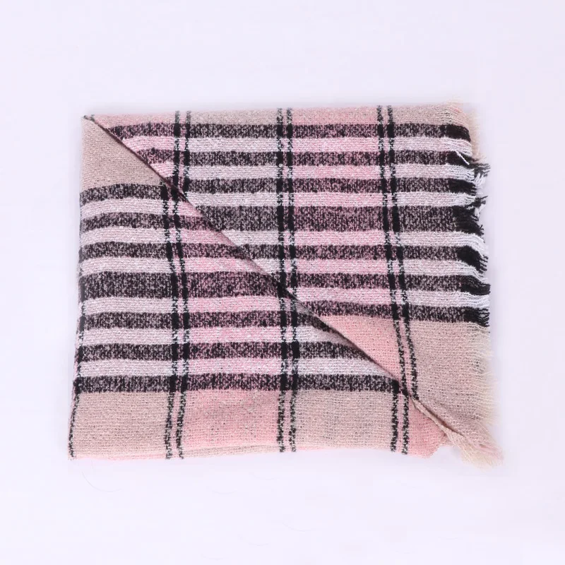 2019 new designer brand women cashmere scarf triangle winter scarves lady shawls and wraps knit blanket neck striped foulard (5)