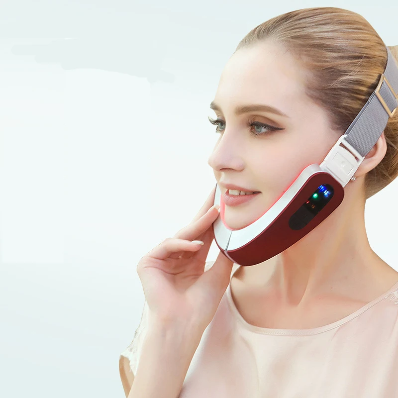 TENS V shape лицо тоньше низкочастотная Магнитная терапия лицо массажер для лифтинга красный синий светильник омоложение кожи устройство красоты