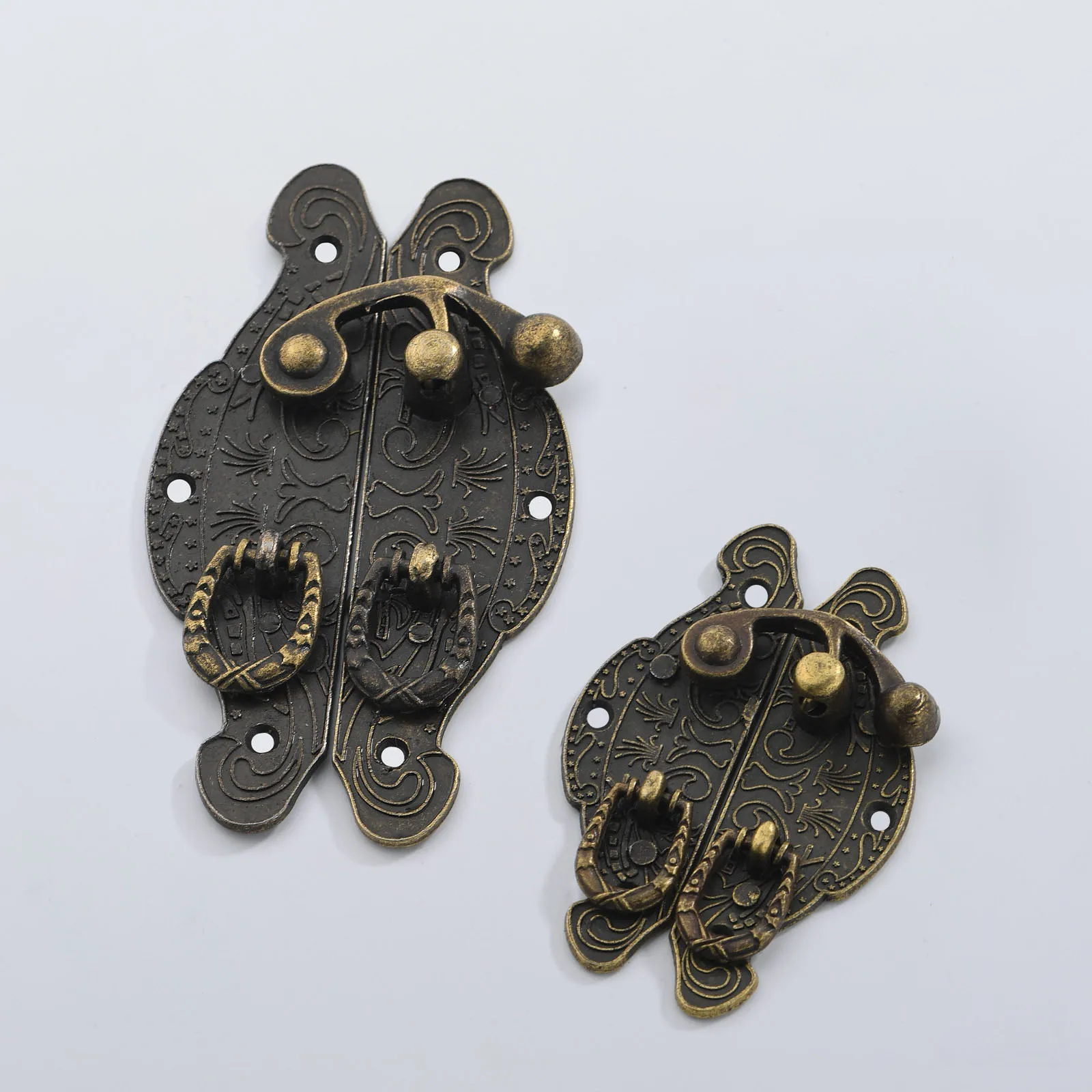 1x Antique Padlock Bronze/Gold Box Hasp Lock Catch Latches for Jewelry Box Suitcase Buckle Clasp Furniture Hardware