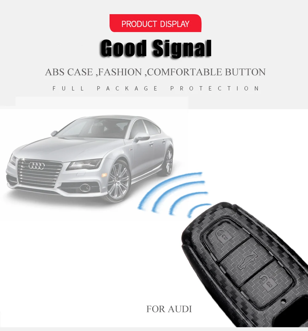 Keyforkess Car styling per Audi A6 RS4 S5 A3 Q3 Q5 S3 A4 Q7 A5 TT 2018 Car Key Bag Cover ABS decorazione custodia protettiva - H52ea5585a8d74062aae629a78a3cc90di