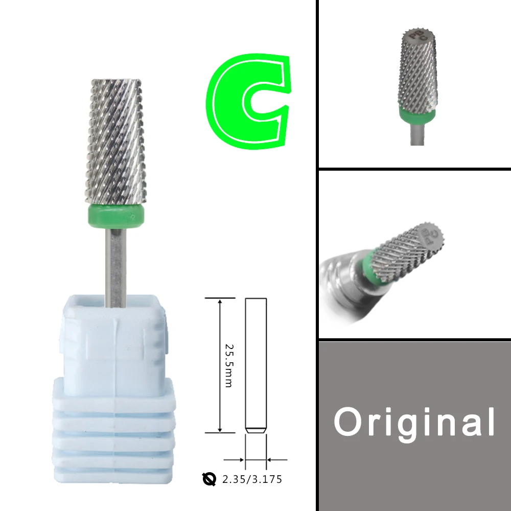 RolinStar 6.6 Sharp Large Original Color Trapezium Tapered Barrel Tungsten steel Carbide milling cutter nail drill bit 3