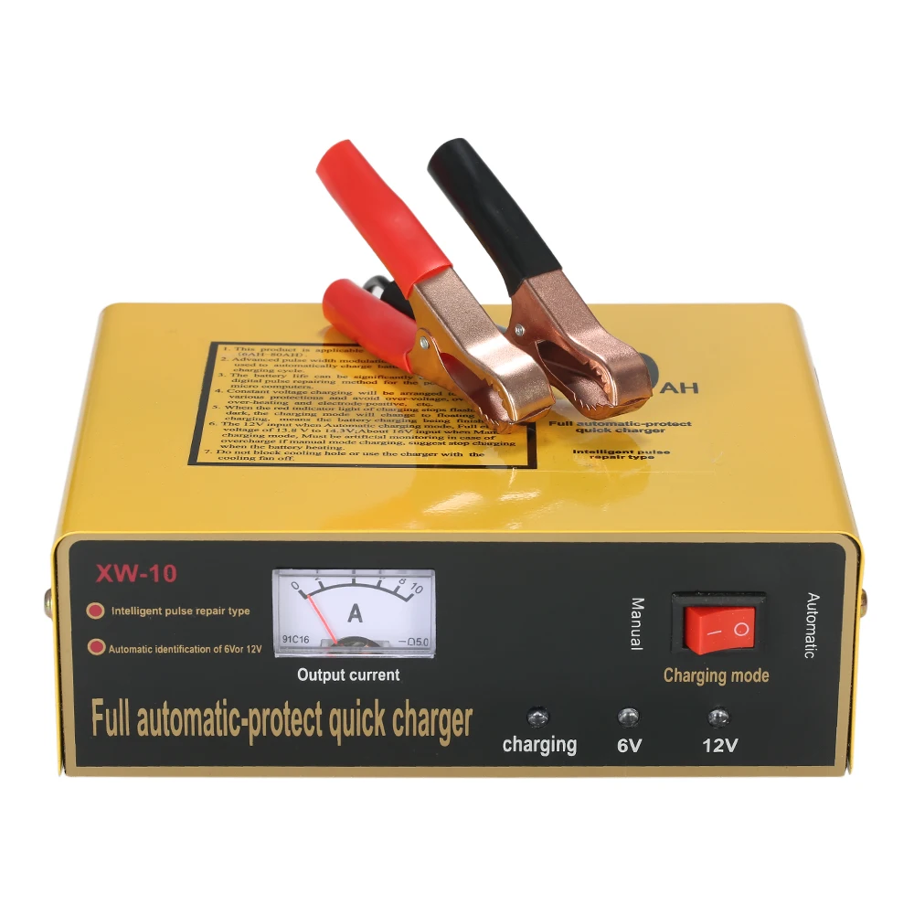 

6V/12V Intelligent battery charger Automatic Pulse Repair Type Maintainer for Lead Acid Battery Lithium Battery 120W AC110V-250V