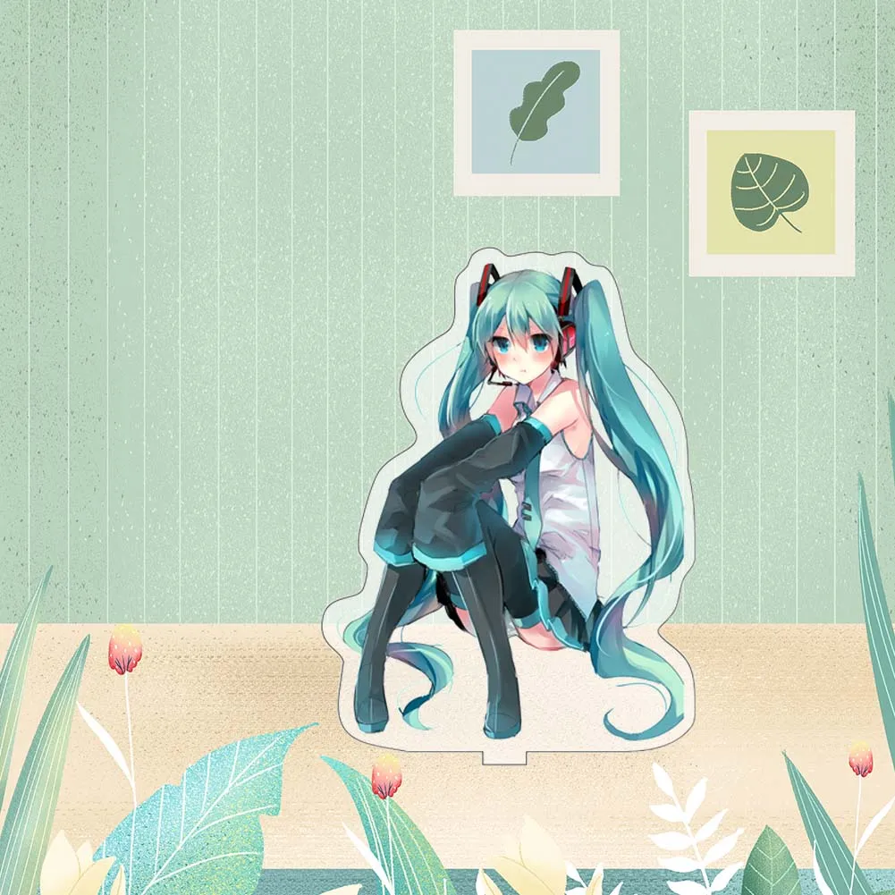15 см Мультяшные Hatsune Miku аниме акриловые двухсторонние периферийные лицензирования настольные украшения милые девушки мини-модель куклы новинка