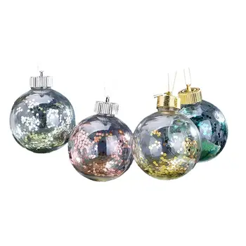 

4PCS Hanging Pendant Transparent Ornament for Fireplace Window Xmas Tree