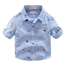 Новая стильная Осенняя детская одежда детская хлопковая рубашка с длинными рукавами с рисунком для мальчиков