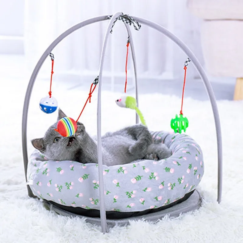 Portable Pet Cat Toys Funny Cat Tent Toys Mobile Activity Pets Play Bed Toys Cat Play Mat Blanket H