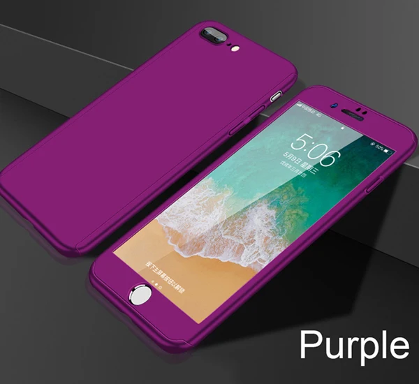 thumbnail image 1 of 360 Full Cover Phone Case For iPhone 13 5S 7 8 Plus 11 12 Pro Mini XS Max XR Protective Cover For iPhone 6 XR SE Case With Glass, 1 of 5