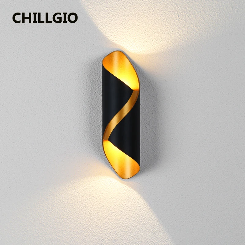 CHILLGIO Up And Down Outdoor Wall Lamp Waterproof Dual Head Home Balcony Exterior Interior Lighting Modern Aluminum LED Lights