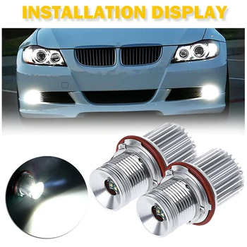 

Shockproof Angel Eye Bulbs LED 40W For BMW E39 E60 E63 E65 E83 X3 AA Front 1000LM