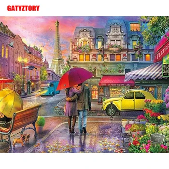 

GATYZTORY 3D Diamond Painting Full Square Drill DIY Home Decor Craft Rhinestone Mosaic Picture Canvas Wall Art Street Couple