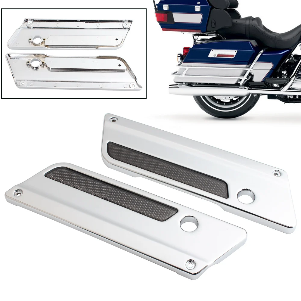 Motorcycle Saddlebag Latch Cover Smoke Reflector For Harley Touring