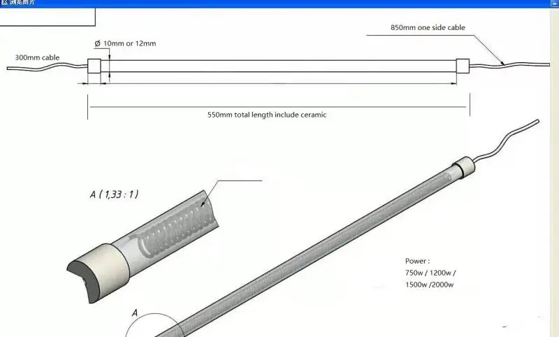Лучистый нагреватель Инфракрасный Красный галогенные греющие лампы