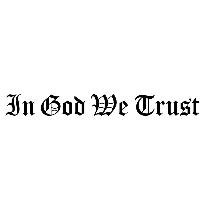 

Personalized IN GOD WE TRUST Old English Font Car Sticker Accessories Car Window Decal Waterproof PVC 20cm X 2cm