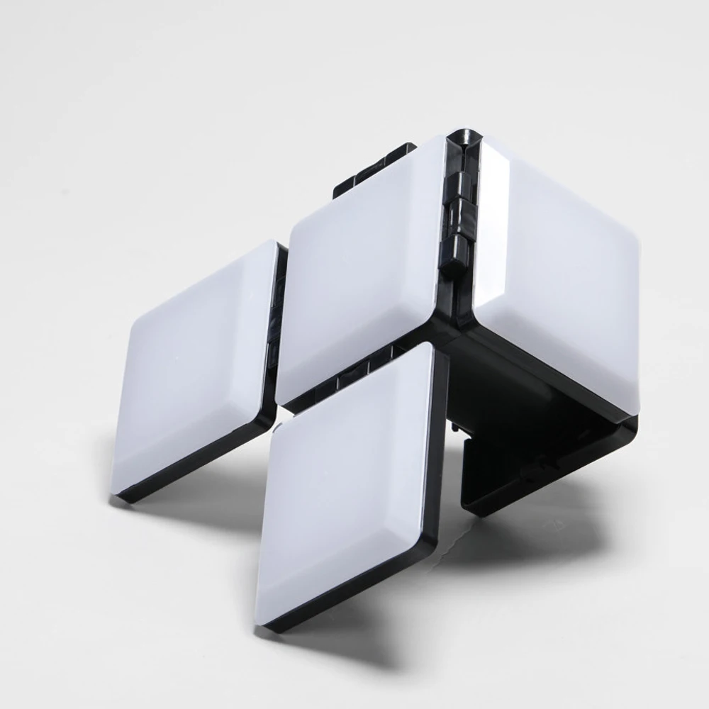 

LED Table Lamp Square Night Light USB Rechargeable Novelty Lighting Folding Four-leaf Flip Floodlight 3 Mode For Home Decoration