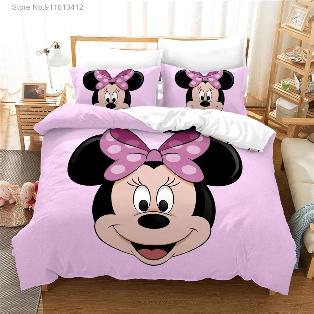 Bedding Sets Purple Mickey Mouse 3D Printed Duvet Cover 3 Pieces Cartoon Quilt Set with Pillowcase for Boy Girl Kids Gifts | Дом и сад