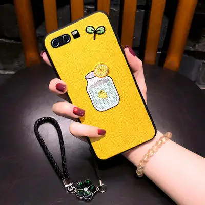 Вышитый Вязаный чехол для телефона huawei P30 PRO, P20 PRO, MATE 20 PRO бутылка для лимона чехол милый чехол для девочек желтый мягкий - Цвет: bottle p10plus