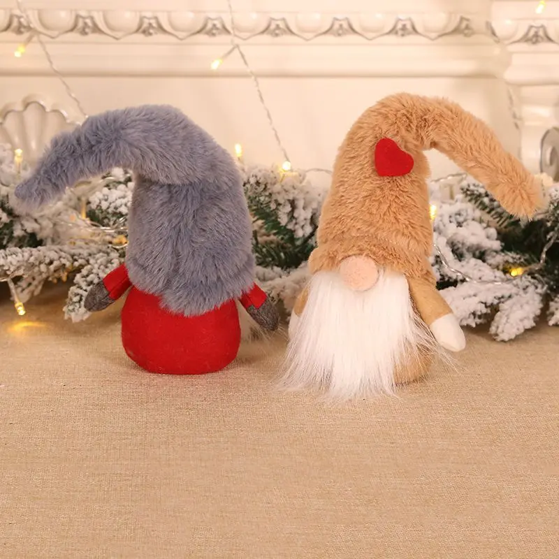 Длинная борода плюшевая шляпа гном кукла Рождественская елка кулон украшения для дома скандинавский эльф фигурка рождественские
