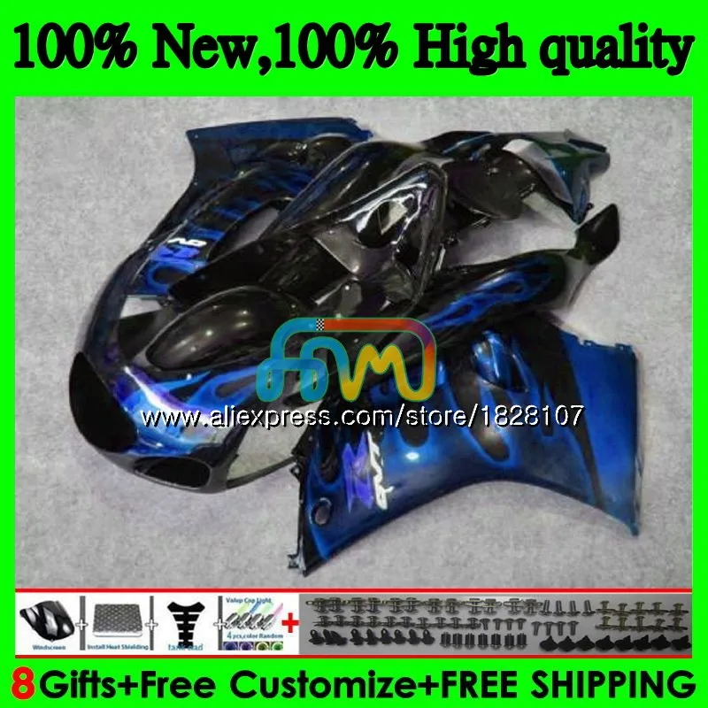 Корпус для SUZUKI RGV250 SAPC VJ22 92 93 94 95 96 66BS. 163 RGV-250 VJ21 всю 22 RGV 250 1992 1993 1994 1995 1996 обтекателя Синий Пламя - Цвет: No. 1