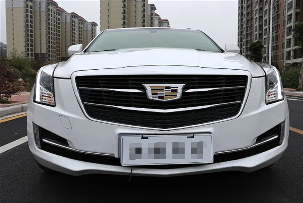 Пара для Cadillac ATS светодиодный фары- ATS HID фары биксеноновые фары Противотуманные фары Дневные ходовые огни двойные линзы