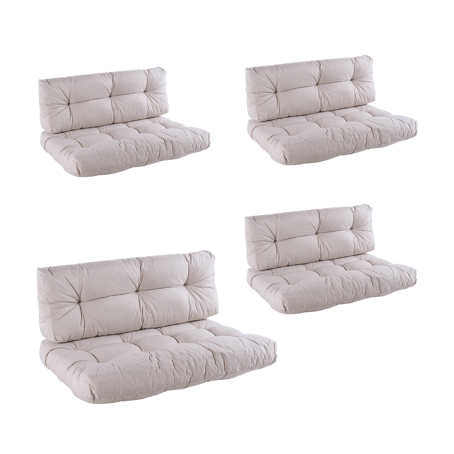 Pack cojines para palets | Cojín de asiento 80x120x16 cm + cojín respaldo 42x120x16 cm | Olefin color crudo,cojines de exterior,cojin jardín,almohadas exterior,cojines sofás de palet, palet|Cojín| - AliExpress