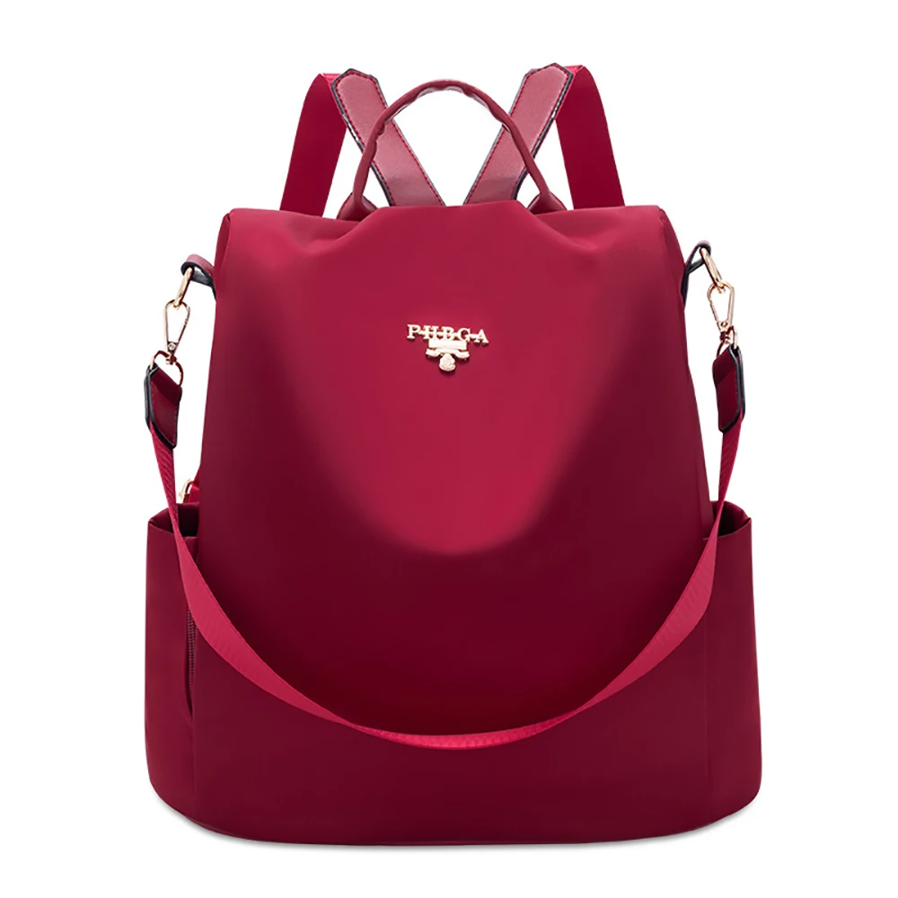 

Backpack Oxford Waterproof Casual Bag pack for Teenage Girl lady High Quality Fashion Travel Solid gray red black Backpack Women