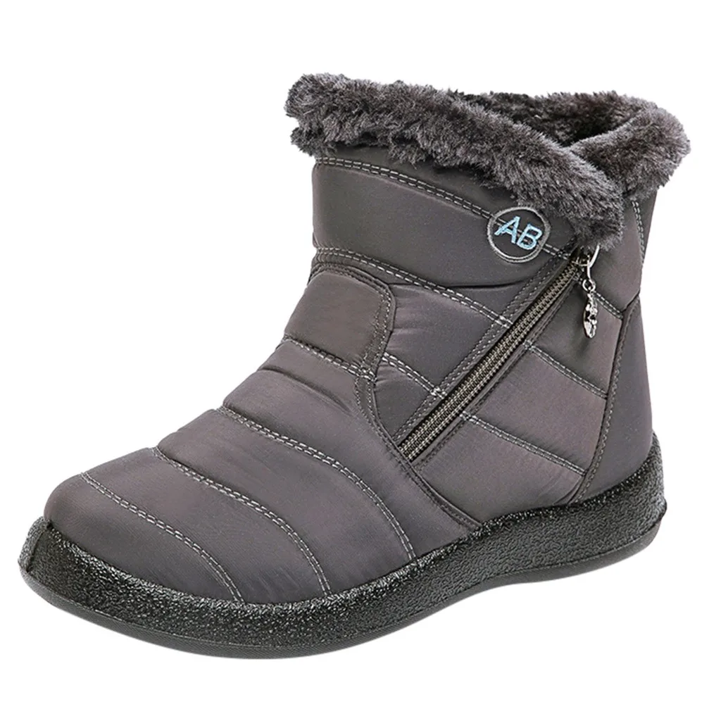 Waterproof Short Booties Women's Winter Warm Snow Boots With Plush Non-Slip Footwear Plus size 35-43 autumn and Winter Shoes