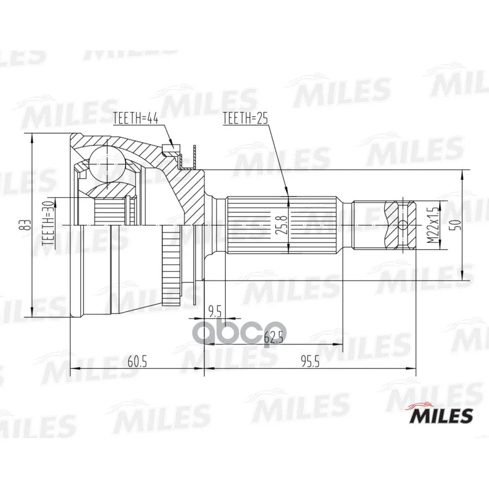 Шрус Hyundai Matrix Нар. Miles Ga20552 Miles арт. GA20552