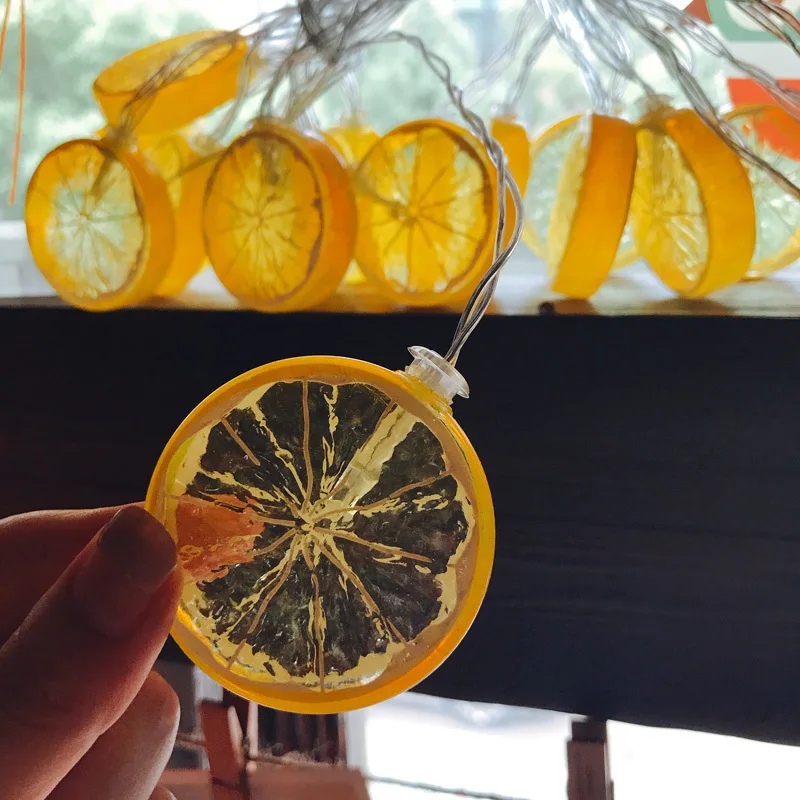 

Amazon Cross Border Fruit Lemon Lighting Chain Ornamental Festoon Lamp Summer LED String Lights Pendant Colorful Lights USB New