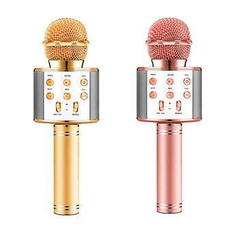 

Portable Handheld Bluetooth Wireless Karaoke Microphone with Music Speaker 203A