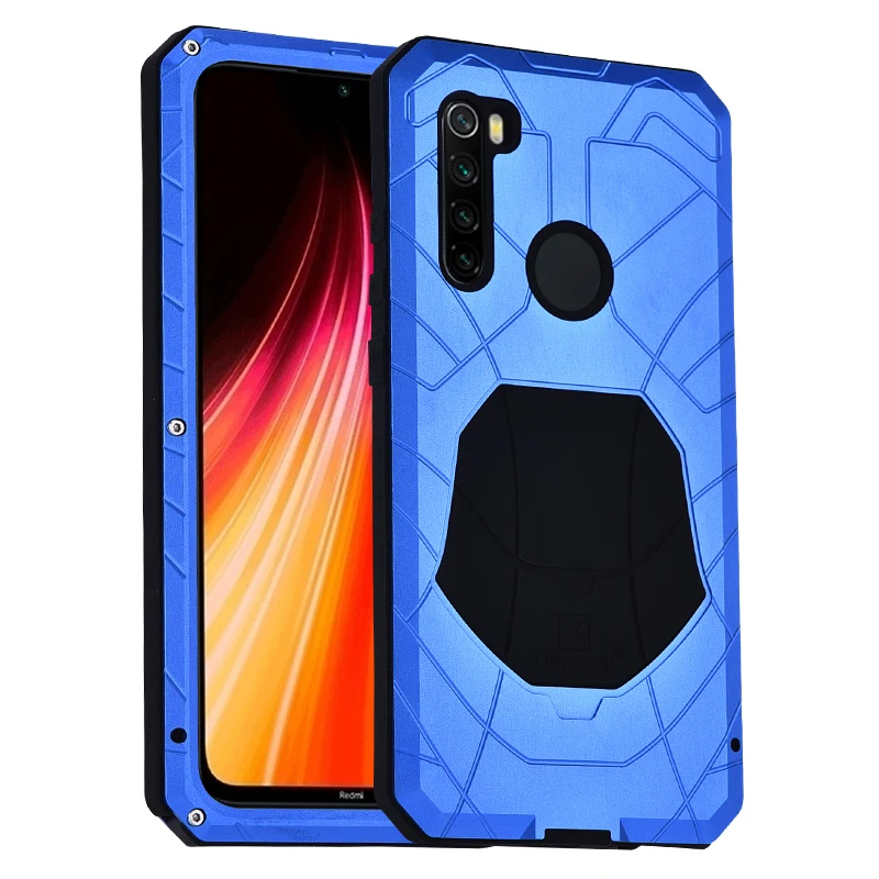 IMATCH для Xiaomi Redmi Note 8 Pro Чехол для Телефона Жесткий Алюминиевый металлический протектор Полный Чехол Броня сверхпрочный противоударный - Color: Blue