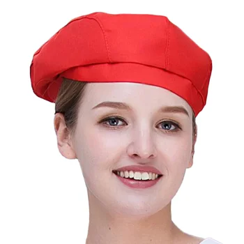 

Men Women Mesh Patchwork Chef Restaurant Kitchen Cooking Work Wear Hats Hotel Bakey Cafe Waiter Breathable Cap