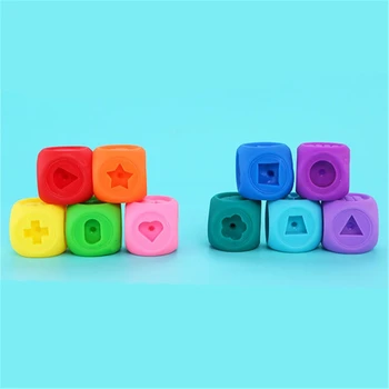 

Baby Soft Toys Sensory Silicone Educational 3D Babies Rubber Building Blocks Q6PD