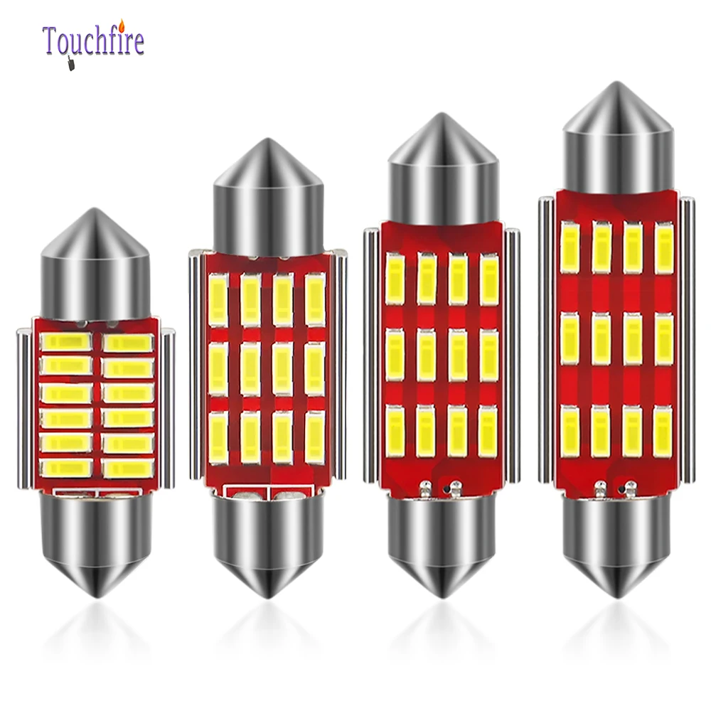 Светодиодная автомобильная лампа C5W C10W Festoon 4014 12SMD 31/36/39/41 мм Canbus светодиодный