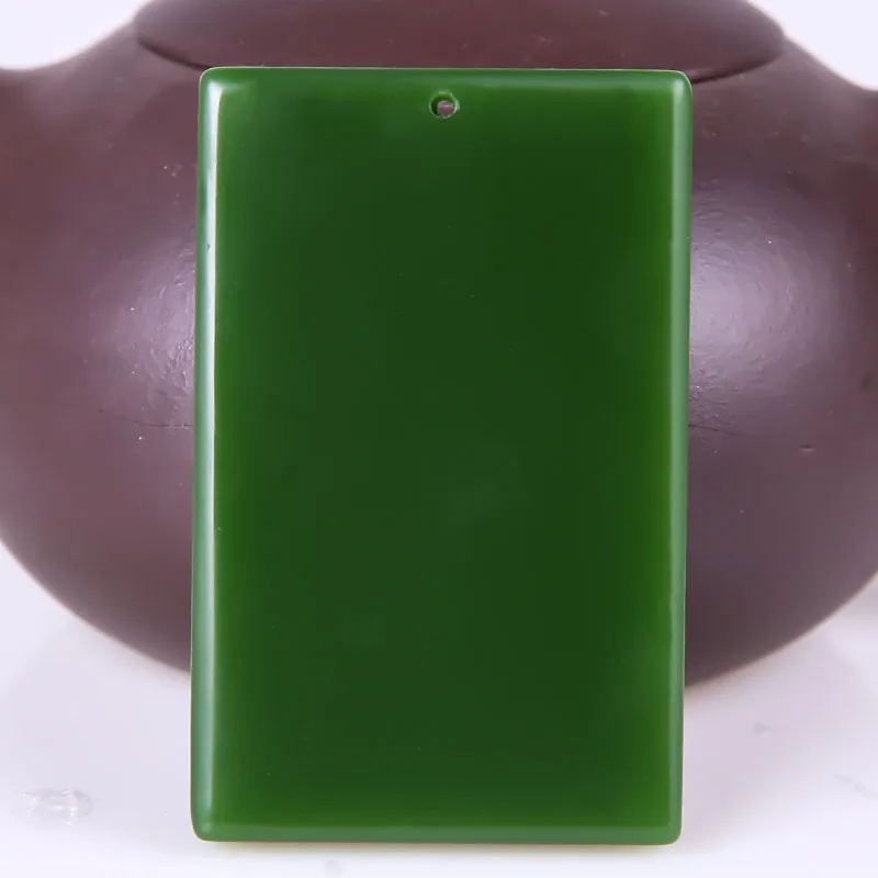 

Natural Green Hand-carved Jade Pendant Jewelry Necklace Safe and Sound Brand Color Uniform Material Fine Oil Run