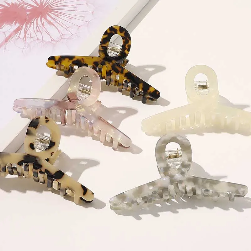 

Vintage Acetate Cross Large Hair Claws Leopard Print Hairpins Women Girls Hair Clips Styling Tools Barrettes Hair Accessories