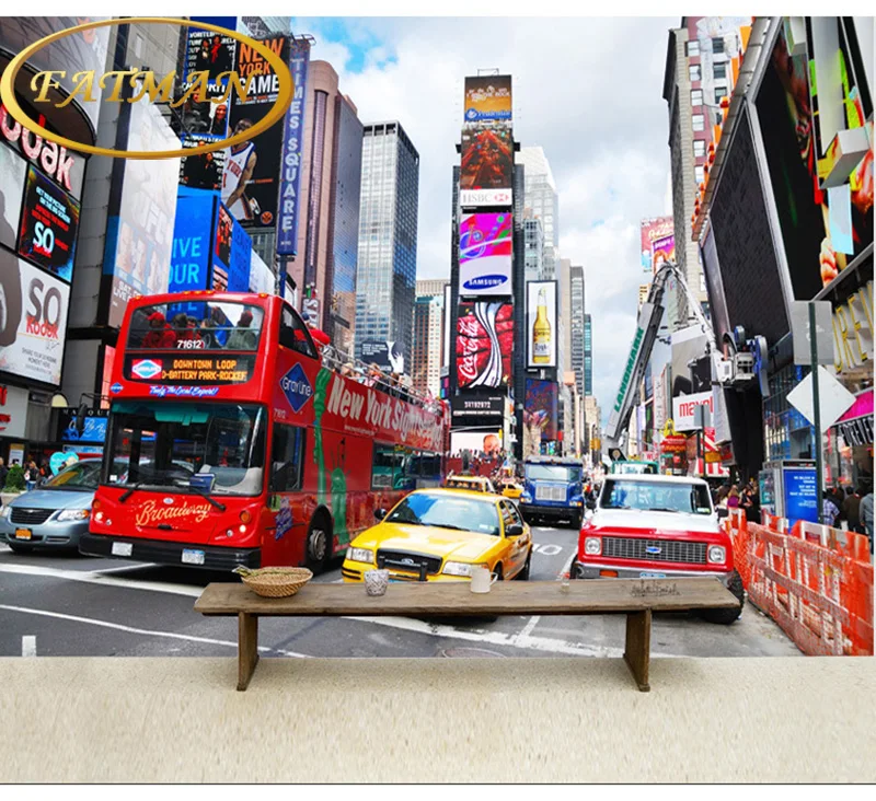

Dropshipping Photo Wallpaper Times Square New York 3d Wallpaper Mural Living Room TV Background Wallpaper Mural Papel Mural