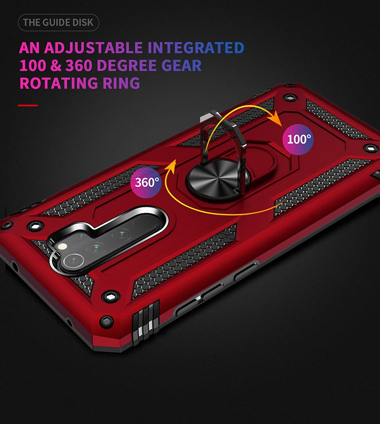 Shockproof Phone Case With Finger Ring For Xiaomi Redmi Series_voghion.com