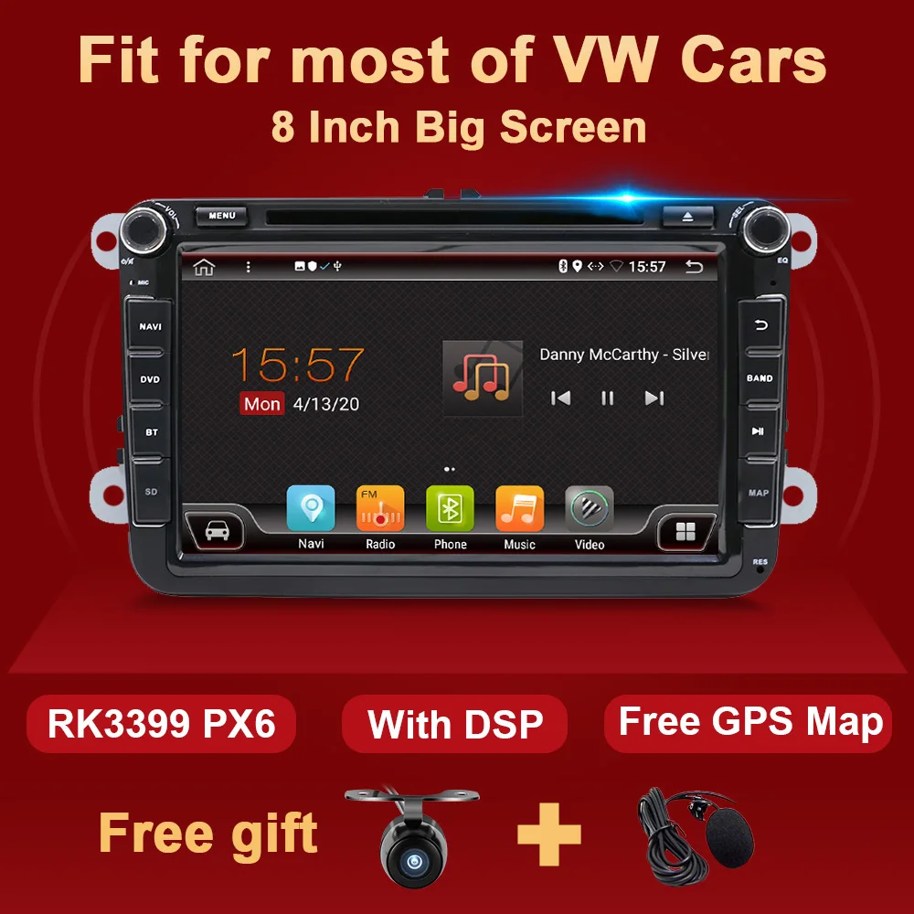 2 Din Автомобильный dvd плеер Android для VW Passat B6 CC Polo Golf 5 6 &quotAmarok&quot T5 Sharan Jetta Tiguan Skoda Fabia
