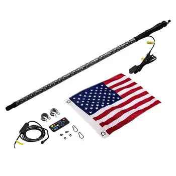 

LED Whip Light Waterproof Dustproof Shockproof Flagpole Light 3FT/4FT/5FT/6FT RGB Off-road ATV Color Changing Led Flagpole Light