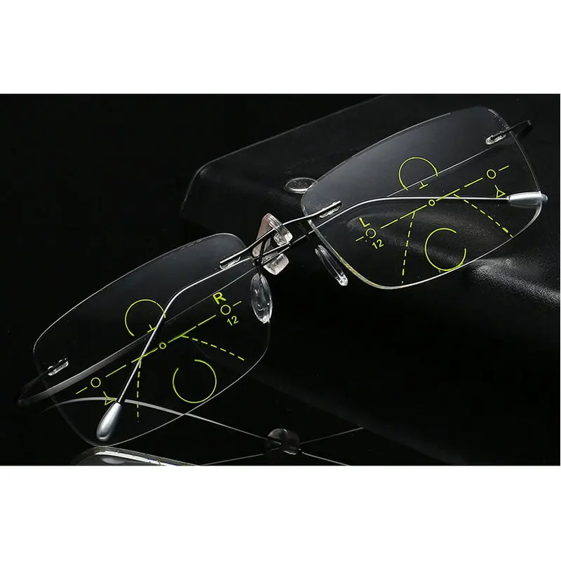 MINCL/умный зум титановые прогрессивные многофокусные очки для чтения для мужчин и женщин дальнозоркость сверхлегкие очки без оправы NX
