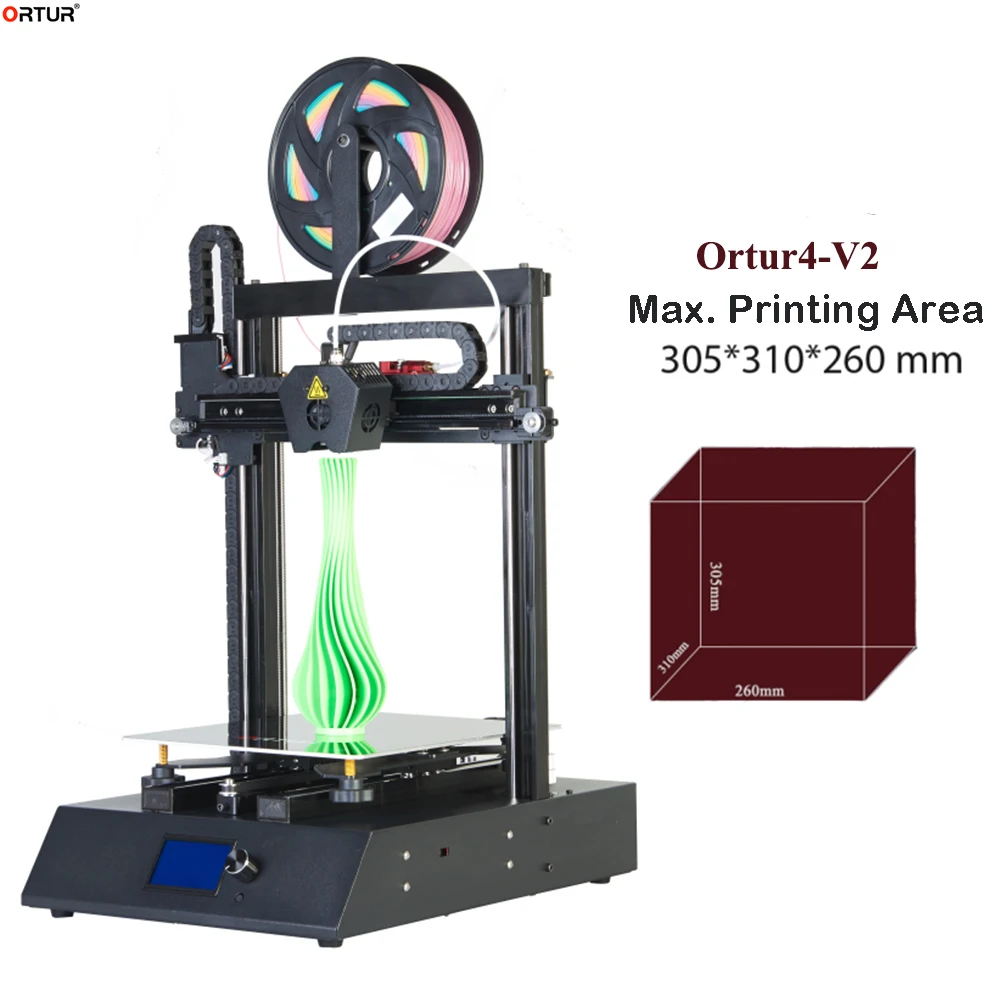 cheap 2019 New ORTUR 260*310*305MM Biggest Size Ortur Factory Desktop 3D Printer Ortur 4 FDM Auto Leveling Large Format 3D Printer Kit