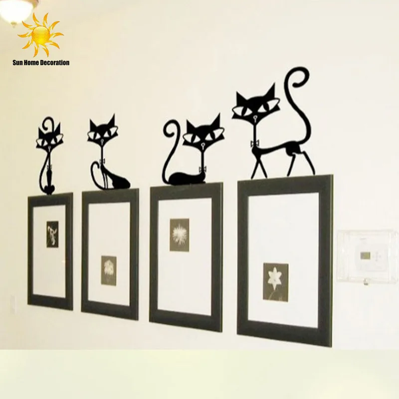 

Four Cats Creative Wall Sticker DIY Home Decoration Children's Room Removable Sticker PVC Fabric