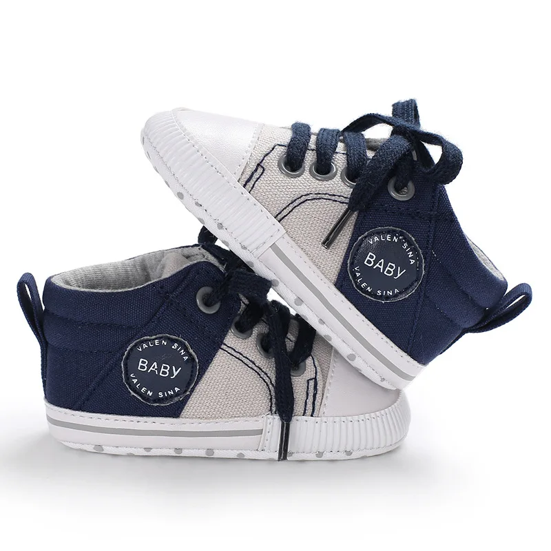 E& Bainel/обувь для мальчика, классические парусиновые спортивные сникерсы на мягкой подошве, противоскользящая обувь для новорожденных мальчиков, мягкая детская обувь для первых шагов - Цвет: sport blule