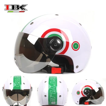 

IBK Vintage White Helmet for Men/Women Motorbike Electric Bicycle Casco Anti-UV protective 3/4 Helmet IBK-M18