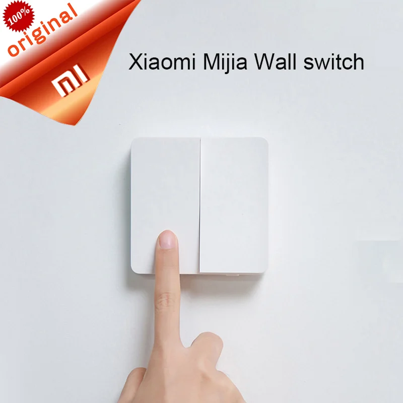 Настенный переключатель Xiaomi Mijia, настенный переключатель, совместимый с традиционными и умными огнями, одинарный и двойной настенный переключатель управления