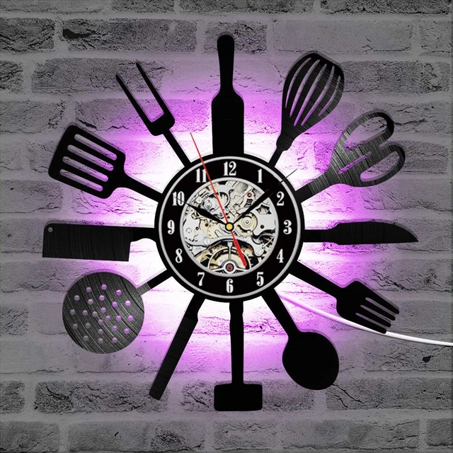 Kitchen Clock Decor Design, Vinyl Clock Modern Design