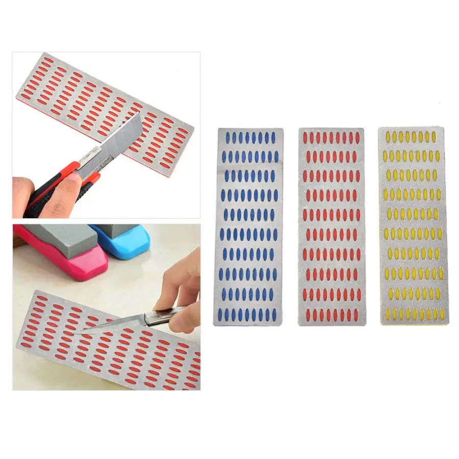 3PCS Diamond Sharpening Stones Whetstone Sharpening Tool Coarse/Medium/Fine Grinding Abrasives Tools Accessories