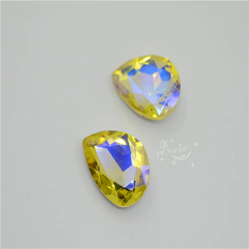 Лимон Желтый AB каплевидные стеклянные стразы груша страз изготовление каменных