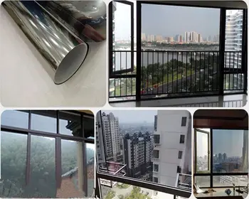 

Window Film SUNICE 50*300cm Grey&silver Mirror Window Glass Film One-way Privacy Solar Tint Film Office Home Residential Summer